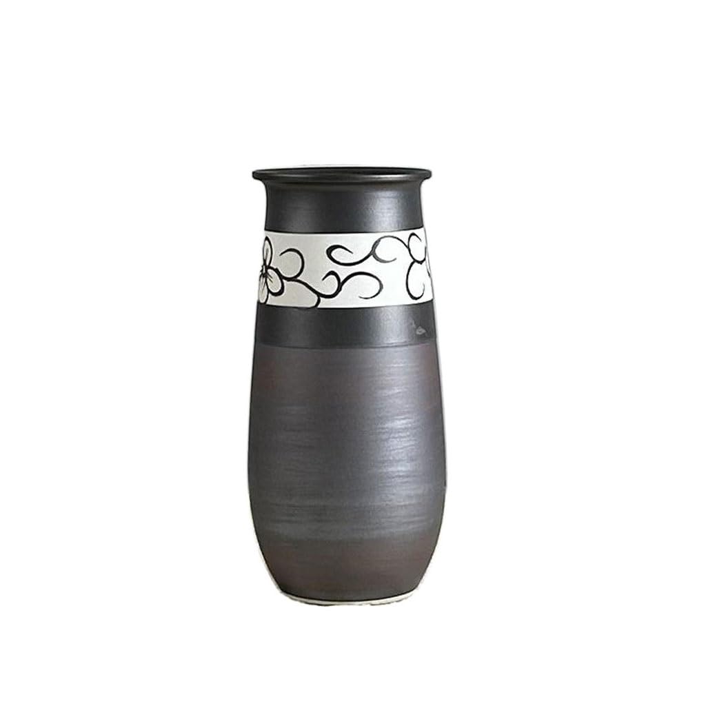 Vase Chinese Hand-painted Ceramic Vase Retro Home Flower Arrangement Flower Vessel Ornaments Ceramic Vase(C)