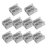 Yuanpgky LED-Lichtstreifenverbinder, 10 mm, 8 mm, 2P, Schraubbefestigungsklemme für 10 Stück, transparenter Kabelverbinder für LED-Lichtstreifeninstallation ohne Löten (8 mm Streifen zu Streifen)