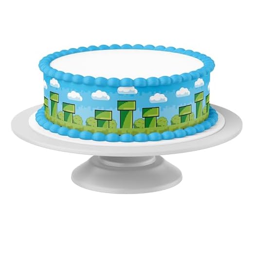 Tortenband Retro Spiel essbar - 4 Stück á 24cm x 5cm passend für Torten bis 30 cm zum mitessen - kreative Dekoration für Torten
