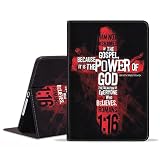 BWOOLL Case for iPad Pro 11 Inch M4 (2024, 5th Generation) - Slim Lightweight PU Leather Stand Cover with Auto Wake/Sleep for iPad Pro 11 2024, Christian Cross Bible Verse Quotes Romans 1:16