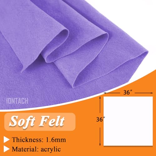 Image of IONTACH 36 inch X 36 inch Lavender Soft Felt Fabric 1.6mm Thick | Felt Sheets for Crafts, Embroidery, Patchwork, Liner, School Projects, Home Decoration