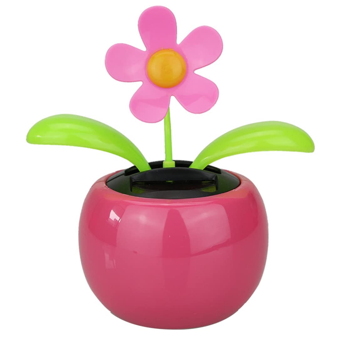 Solar Powered Dancing Flower,Solar Powered Dancing Flower Car Decoration Colorful Bobblehead Sunflower for Car Dashboard, Office, Desk, Home-Pink& Car Interiors