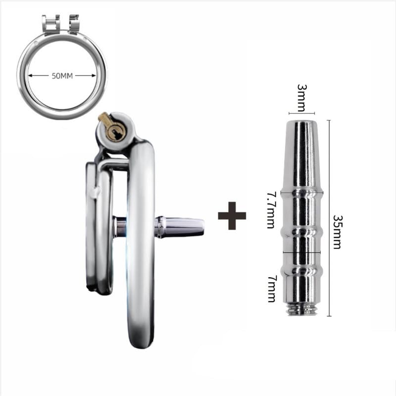 Nueva Jaula De ProteccióN De La Aptitud FíSica De Los Hombres, Jaula Masculina Inventada con 50mm Redonda-D3 (+ Tubo De Plata)