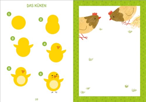 Stickern Schritt für Schritt. Bauernhof | Mit 15 niedlichen Bauernhof-Motiven | Trainiert Feinmotorik und Konzentration | Für Kinder ab 4 Jahren: ... über 100 Sticker (Spielen & Beschäftigen)