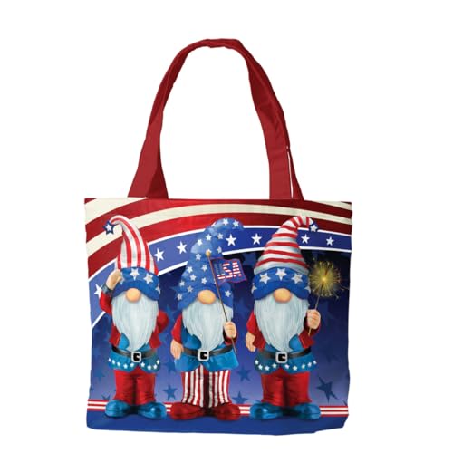 Bolsa tote de lona patriótica con gnomos Briarwood Lane, 14,5 x 15 pulgadas miniatura 1