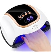 Wisdompark 268W UV LED Nail Lamp, Nail Dryer for Gel Polish, 4 Timers Curing Lamp Professional Na...