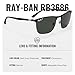 Ray-Ban RB3686 CHROMANCE POLARIZED Square Shaped Sunglasses for Men & Women – Includes Official Rayban Eyewear Kit – Ideal Formal & Casual Wear Sunglasses – Dark Grey Chromance Lens