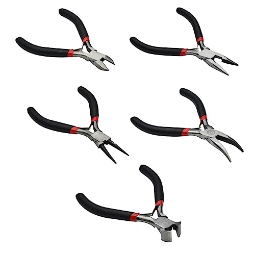 OSALADI 5pcs Mini Beading Plier for DIY Crafts Ergonomic Jewelry Repair Tools Comfortable Grip for Home and Shop Use for Eyeglass Frame Repair and Handmade Projects