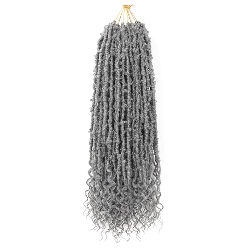 Aipin Butterfly Goddess Locs Crochet Curly Hair(24 Inch, 6packs,Grey#)