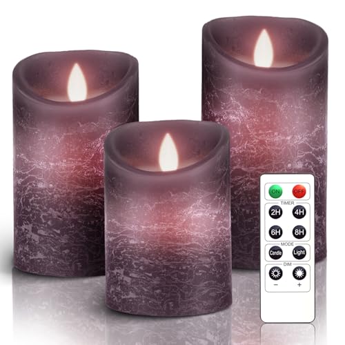 AiiBowy Led Kerzen [3er Set] Flammenlose Kerze Echtwachs Flackernde...