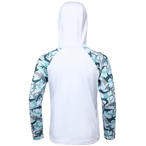 Image of Boys Rash Guard Swim Hoodie, Kids Long Sleeve Sun Fishing Shirts