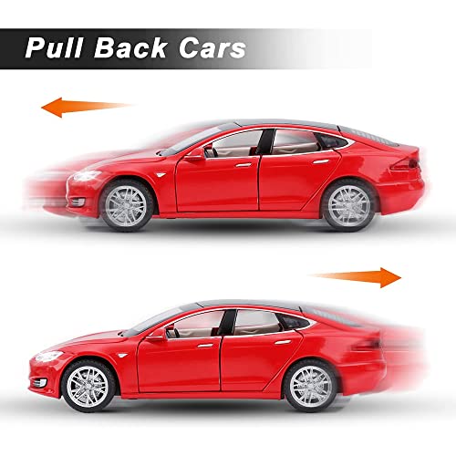 Image of DEUSON ECOM 1:32 Scale Die cast Metal Toy Car for Kid Model S Light Sound Pullback