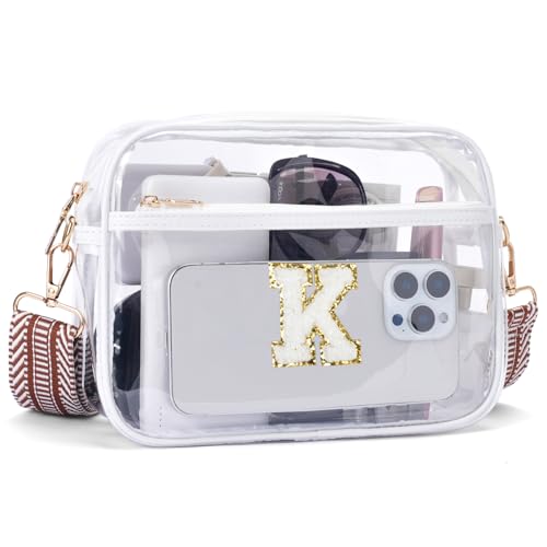 MEITRUE Clear Crossbody Bags for Women Trendy, Stadium approved Clear Purses Cross body bag for Concerts Sports