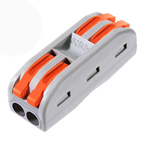 10 Pcs Conductor Compact Connectors Lever Wire Nut Electrical Connectors for 2 Circuit Inline Splices 28-12 AWG