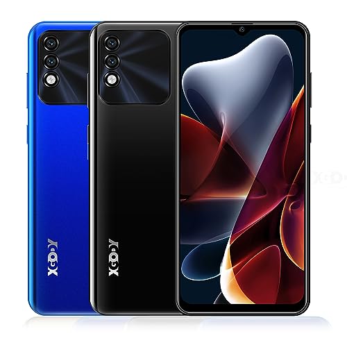 Xgody X60 Pro 4G Unlocked Phones, 6.55’’ QHD Waterdrop Screen Dual Sim Unlocked Cell Phones, Quad-core 2GB+16GB Smartphones, 3000mAh Battery, Face Unlock, Camera 5MP+5MP Cheap Android Phone (Black)