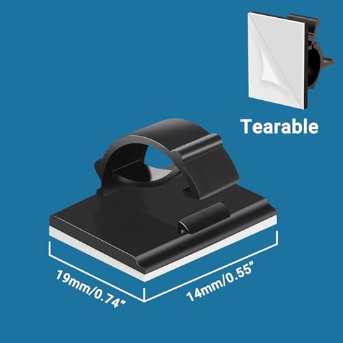 5 Piezas Clips Ajustables para Gestión de Cables, Organizadores Adhesivos para Cables, Soporte para Cable para TV PC Ethernet Bajo Escritorio Pared Oficina en Casa miniatura 2