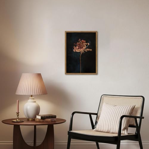 Vintage Moody Floral Wall Art, Dark Flower Wall Decor Painting Rustic Botanical Poster Canvas Prints Picture for Bedroom Living Room Farmhouse 12x16 inch Wood Framed by AFCHUNZ - Used condition - Image 5