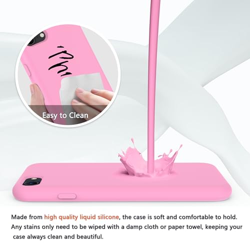 Image of iPhone SE /8 /7 Case Silicone,Soft Microfiber Lining(Rose Pink)