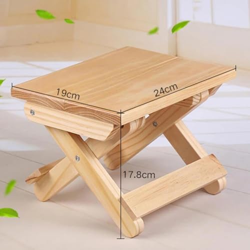 Camp Stool Pine Wood Folding Furniture Portable Household Solid Wood Fishing Chair Small Bench Square Stool – Image 4