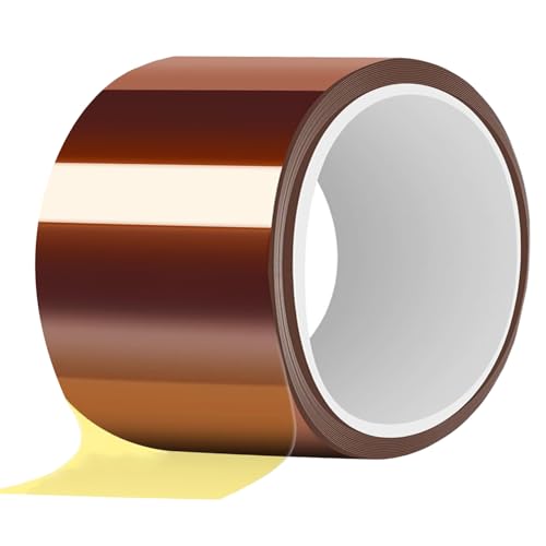 Image of Heat Resistant Tape, Heat Tape,High Temperature Tape,Heat Vinyl Press Tape for Heat Transfer,Polyimide Tape for Protecting CPU, Circuit Board, Soldering (1, Amber, 2 Inch x 108 ft (33m))