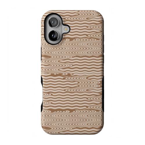 Casely iPhone 16 Case | Mocha Ripple | Brown Waves | Bold Protective Design | Compatible with MagSafe