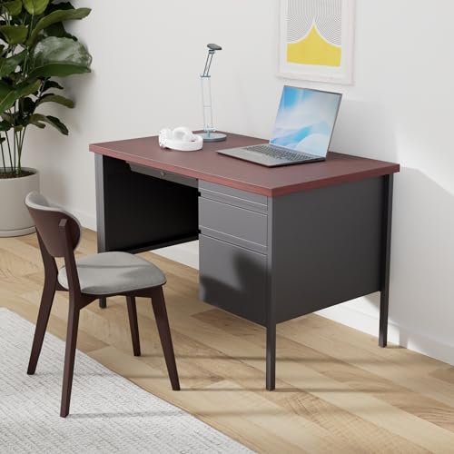 Lorell 66949 Fortress Series Mahogany Laminate Top Desk thumb #1