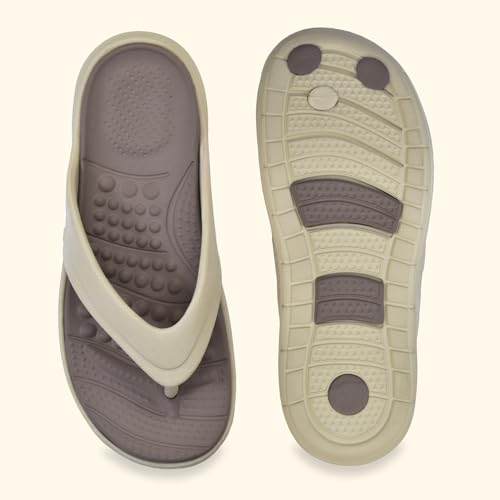 Image of YOHO Snugly Flip Flops for Men | Orthopedic Slippers & Relieving Acupressure | Waterproof Monsoon Footwear | Dual-Tone Design