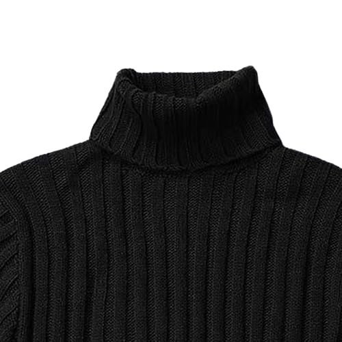JEShifangjiusu Mens Turtleneck Thick Wool Cable Knitted Sweater Fall Slim Fit Long Sleeve Pullover Winter Warm Sweater3