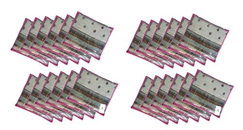 Homestrap Funda individual para sari con parte superior transparente (tela de 80 g/m²), color rosa, juego de 24