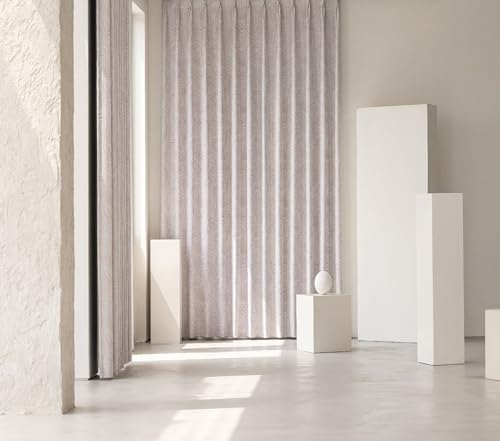 Homxi Cortinas Blackout Salon Modernas 2 Piezas,2 x 86W x 115H CM,Cortina Púrpura Claro Terraza Color Sólido con Patrón de Jacquard Cortinas Dormitorio de Ojales