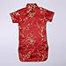 Generic Sales Today Chinese Girls Dress Plum Blossom Qipao Short Sleeve Traditional Cheongsam Chinese New Year Costume (Red, 7-8 Years)