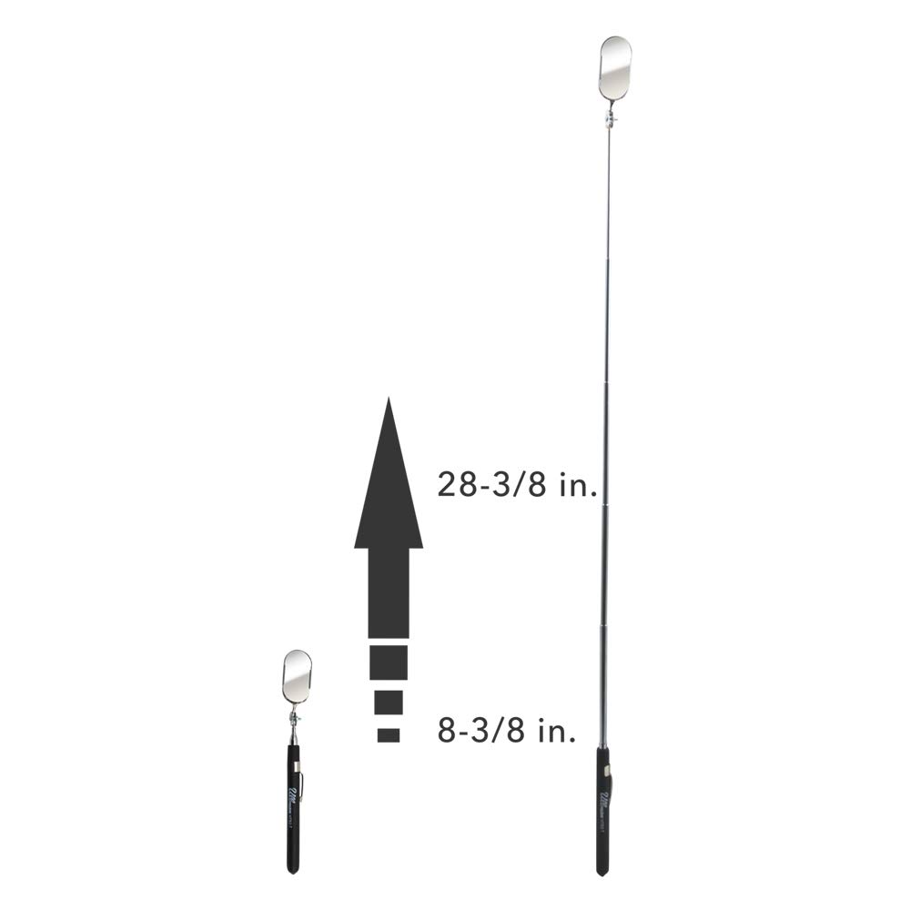 Ullman Devices HTB-2T Espejo de inspección telescópico de Bolsillo, Espejo de 1" x 2", Mango de 5-5/26" a 28-1/4"