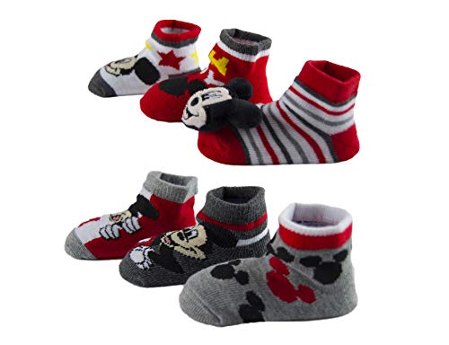 Mickey Mouse Baby Boys 6 Pack Rattle Low Cut Socks3