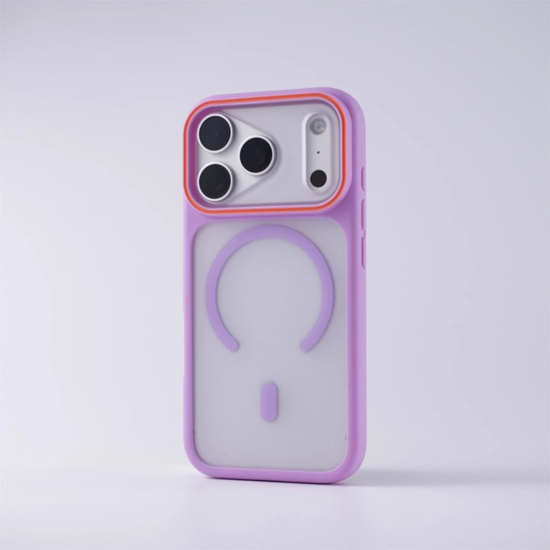 Étui magnétique iPhone 16 Pro violet translucide mat coque PC antichoc - 7