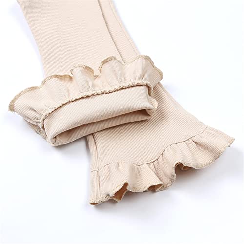 Toddler Girls High Elastic Waist Flare Pants Baby Comfy Soft Slim Fit Athletic Leggings Casual Bell Bottom Ruffle Trousers2