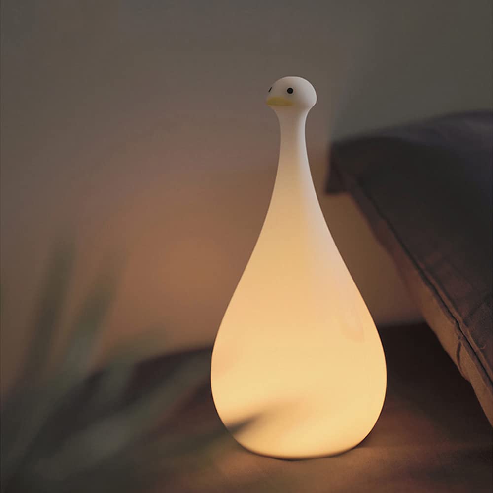 Luce Notturna in Silicone a Forma di Anatra Lampada per Allattamento a LED dimmerabile Lampada da Tavolo Decorativa per Camera da Letto Ricaricabile Luce di Sonno per Bambini Regali