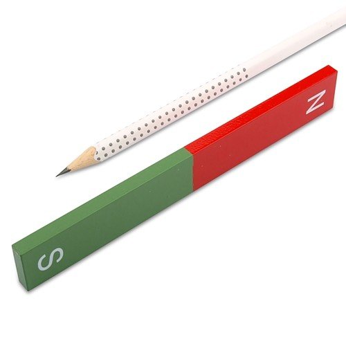 magnets4you Quader Stabmagnet lang 150 x 20 x 6 mm, AlNiCo rot/grün lackiert