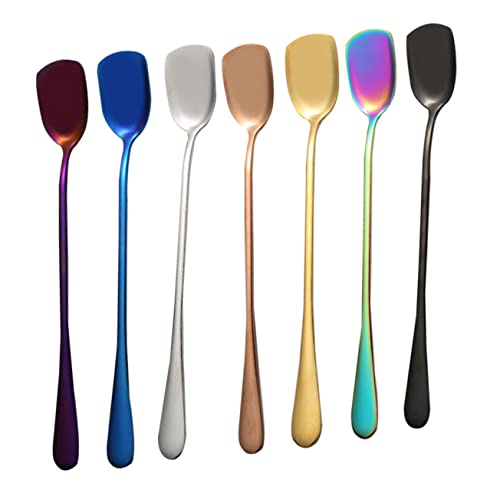 GRIRIW 6pcs Ice Cream Spoon Stainless Steel Ice Cream Scoop Drum Stick Spoons Madre Strong Coffee Sugar Spoons Bar Spoons Ice Spoon Ice Scoop Mixing Spoons Spoon for Ice Cream Bar Shovel