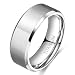 TIGRADE 8MM Men's Titanium Ring Wedding Band with Flat Brushed Top and Polished Finish Edges(11)