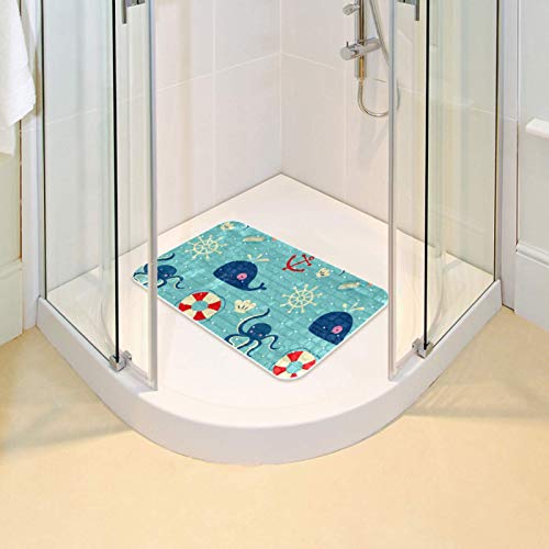 Alfombrillas para bañera de bebé para suelos resbaladizos con diseño marino 7
