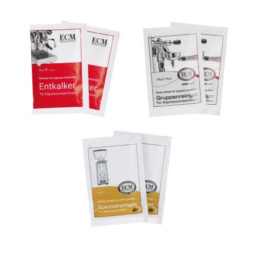 ECM Probierset - 4 x Entkalker, 4 x Gruppenreiniger, 2 x Mühlenreiniger