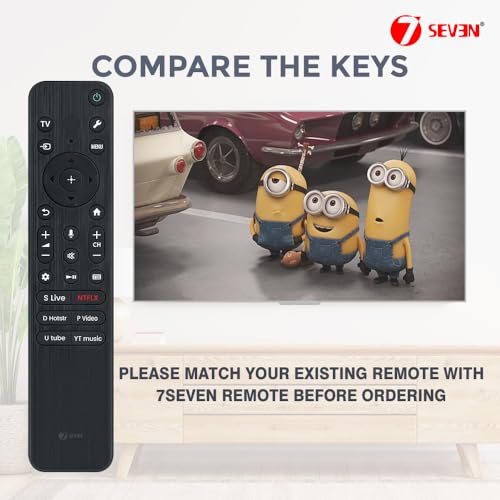 Image of 7SEVEN Compatible with Sony Bravia TV Remote with Voice Command Suitable for A80L A83L A84L X75L X74L X90L X95L 85X80L 85X95L Series Smart 4K OLED Google Televison - Match Key by Key Existing Remote