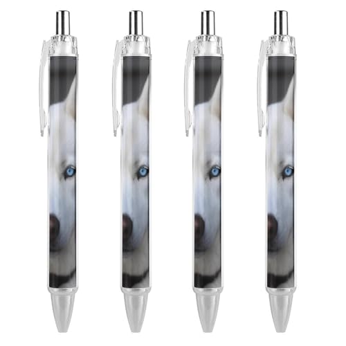 Stylo à bille rétractable Husky 0,55 mm pointe moyenne, lot de 4 fournitures écriture confort