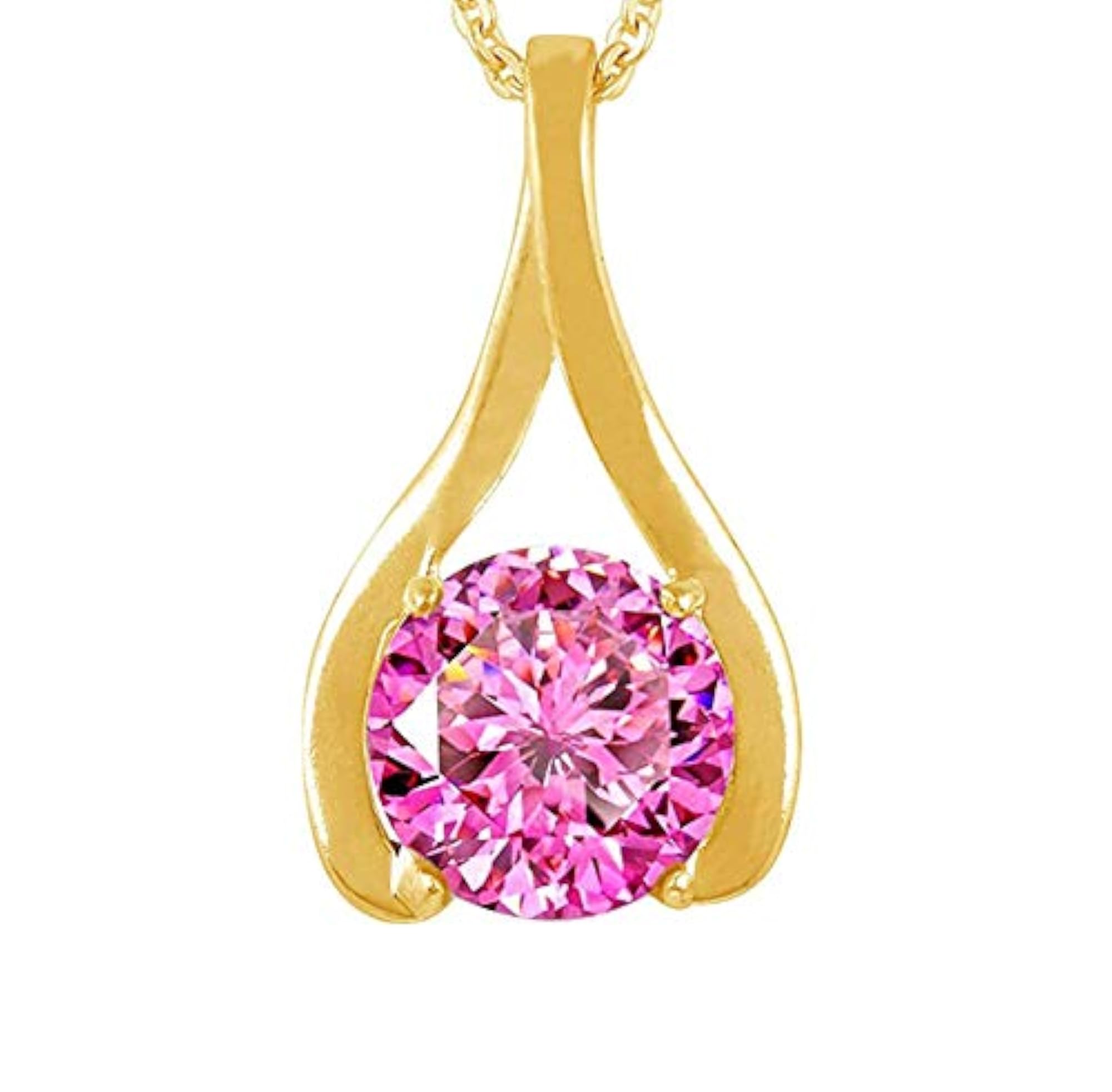 Natural Pink Zircon Pendant Locket, 11.25 Ratti, American Diamond Gift