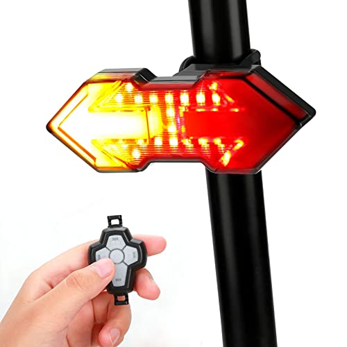 TKMARS luz Trasera Bicicleta Potente led luz Trasera Bicicleta con Intermitentes Bicicleta,Cinco Tipos de luz, Control Remoto, Recargable Cover