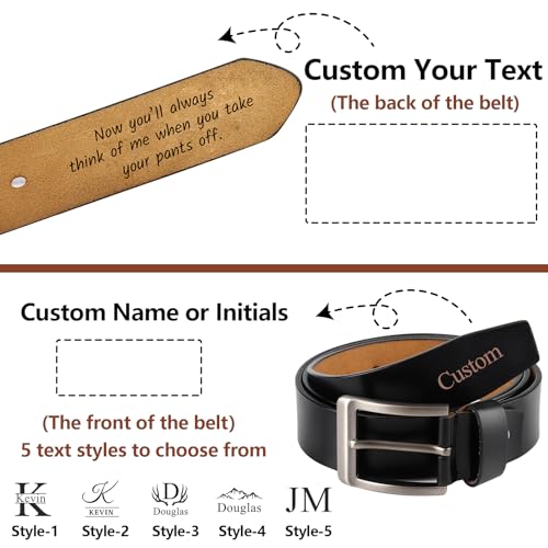 Custom Belts for Men - Now You'll Always Think of Me When You Take Your Pants off - Gift for Husband, Boyfriend, Men, Him3