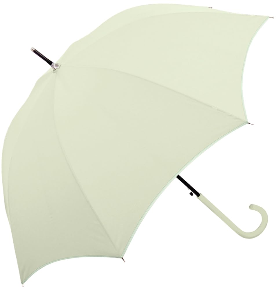 長傘 日傘 晴雨兼用 レディース ワンタッチ ジャンプ傘 軽量 じょうぶ グラスファイバー おしゃれ くすみカラー 60cm ライト グリーン 裏コート UV99.9 遮光99.99％