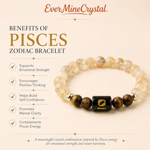 Image of Zodiac Crystal Bracelet with Raw Selenite Plate for Men & Women | Aries, Taurus, Gemini, Cancer, Leo, Virgo, Libra, Scorpio, Sagittarius, Capricorn, Aquarius & Pisces Rashi Bracelet | Astrology Healing Crystal Gift