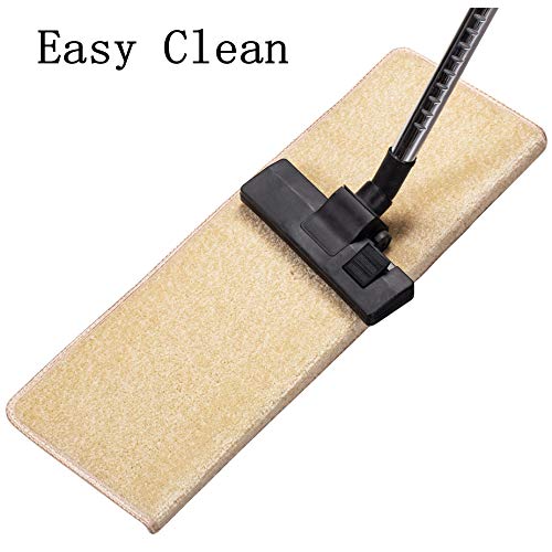 Carpet Stair Treads – Non-Slip Bullnose Carpet for Stairs – Indoor Stair Pads – Self-Adhesive & Easy Installation – Pet & Child Friendly – Skid Resistant & Washable – 14- Pack Beige 9.5" x 30"x 1.3”