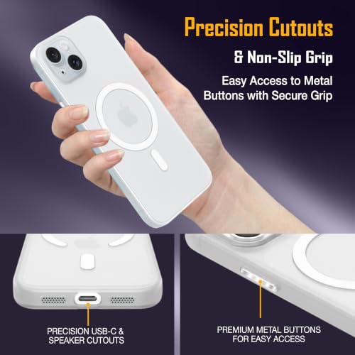 Image of ZAP CASE Paper Thin Case for iPhone 15 Plus | Ultra-Slim 0.5 mm Back Cover | Metal Buttons | Lightweight | Matte Finish | Anti-Fingerprint | Scratch Resistant | Camera Protection | Magsafe | White